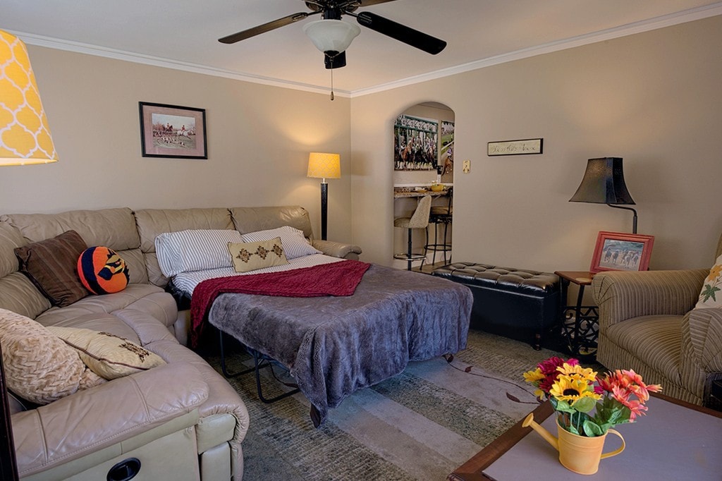 Sofa has a pullout Full size Mattress.