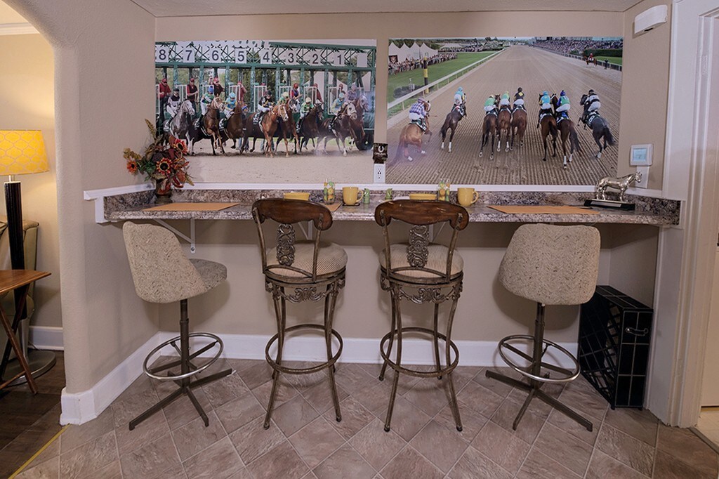 Eating Bar with Alexa in kitchen. Use this counter as workspace if needed.