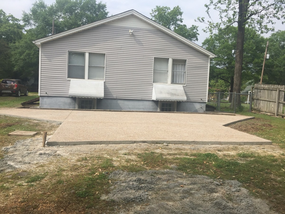 Motion sensor parking pad at the back of the units.